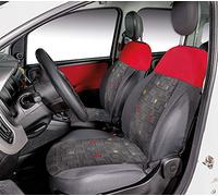 Coprisedili Anteriori Personalizzati Fiat Panda 12> Tess. Misto Cotone Quadri Grigio/rosso