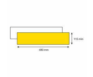CORA TARGA RIPETITRICE BIFACCIALE BIANCA E GIALLA RETRORIFLETTENTE IN ALLUMINIO
