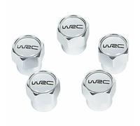 CORA WRC TAPPI PER VALVOLA RUOTE UNIVERSALI IN ALLUMINIO COLORE ARGENTO 5 PEZZI