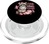 Coraggio del nastro rosa procione selvaggio e forte PopSockets PopGrip per MagSafe