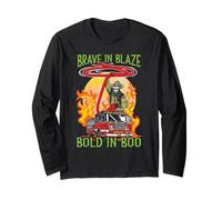 Coraggioso in Blaze Bold in Boo Trick Or Treat Firefighter Maglia a Manica