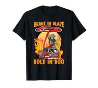 Coraggioso in Blaze Bold in Boo Trick Or Treat Firefighter Maglietta