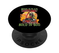 Coraggioso in Blaze Bold in Boo Trick Or Treat Firefighter PopSockets PopGrip Adesivo