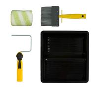 Coral 10498 Max Coat - Kit di pennelli per rullo di vernice per recinzioni e muratura, set da 4 pezzi