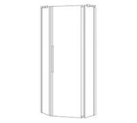 Coral 5 coins à un vantail myDay FPFA D707 R 100, 965-985x2000mm, VB32810020DP1, VB32810020DP1, Cabine doccia: Inquadrare: Argento lucido, Vetro: ESG GlasPlus