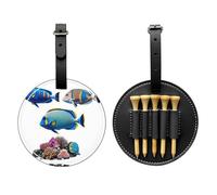 Coral and Fish - Borsa portaoggetti per tee da golf, facile da trasportare e più efficiente per giocare a golf, colore: Nero