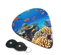 Coral and Sea Fish - Set di 6 plettri per chitarra (0,46 mm/0,71 mm/0,96 mm), adatti per chitarra e ukulele