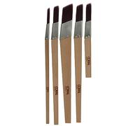 Coral Aspire 33749 - Set di 5 pennelli per pittura obliqui e lineari, profilo professionale per dettagli rapidi e precisi, finitura ultra liscia con emulsione o legno FSC lucido, 0,6 cm, 1,3 cm, 1,9