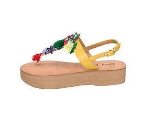 Coral Blue - Sandali in Pelle da Donna Stilosi Comodi - - Shoes - Donna - Multicolore - 40 EU