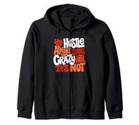 Coral Color Hustle Ain't So Crazy Coral Graphic Felpa con Cappuccio