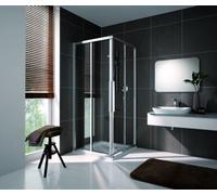 Coral corner shower sliding door two-part with fixed panel myDay ESF2 75/90 725-745x875-895x2000mm, VB029S1120DP1, VB029S1120DP1, Cabine doccia: Inquadrare: Argento lucido, Vetro: ESG GlasPlus