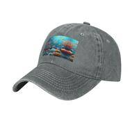 Coral Fish Underwater Gray Il cappello è traspirante, assorbe il sudore e regolabile, alla moda e versatile, adatto per tutte le stagioni.