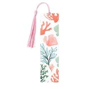 Coral Ocean Segnalibro colorato in legno marino con nappa, segnalibro per donne e uomini, per leggere pagine e regali per gli amanti dei libri