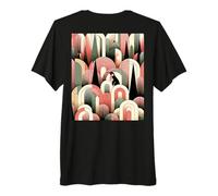 Coral Pink Cream Geometric Abstract Art Deco Penguin Forest Maglietta Premium