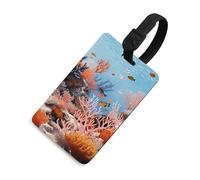 Coral Reef - Etichette per bagagli con carta d'identità, resistenti etichette per borse da viaggio, impermeabili, per valigie, zaini e custodie da viaggio, stile nero