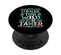 CORALINE Name Cute Retro Girls Wildflower CORALINE Name PopSockets PopGrip Adesivo