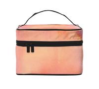 Corallo Acquerello Sfumature Rosa Arancione, Borsa per il trucco Borsa per cosmetici Borsa da toilette da viaggio portatile Astuccio per matite Astuccio da toilette