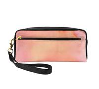 Corallo Acquerello Sfumature Rosa Arancione, Borsa per il trucco Borsa per cosmetici Borsa da viaggio portatile da toilette Astuccio in pelle per donne e ragazze