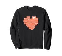 Corallo Cuore Post It Grafica Colore Corallo Felpa