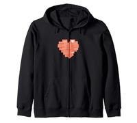 Corallo Cuore Post It Grafica Colore Corallo Felpa con Cappuccio