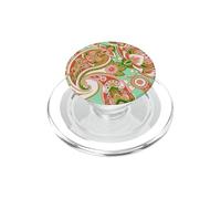 CORALLO E VERDE SFUMATURE GRANDE PAISLEY GEOMETRICO PopSockets PopGrip per MagSafe