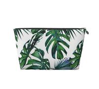 Corallo tropicale delle foglie di palma dell'ibisco, Borsa da toilette Borsa per trucco Borsa per cosmetici Borsa da toilette da viaggio portatile