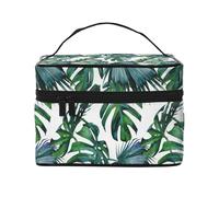Corallo tropicale delle foglie di palma dell'ibisco, Borsa per il trucco Borsa per cosmetici Borsa da viaggio portatile da viaggio Astuccio per matite