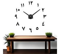 Coraltree Orologio da parete con 3D Visual Stickers Orologi da parete fai da te Numeri arabi Numeri arabi Adesivi a specchio 3D Adesivi per l'Home Office Decorazioni (nero)
