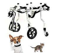 CoraStudio Carrello Regolabile per la Riabilitazione delle Zampa Anteriore Zampe Posteriori di Cani e Cuccioli con 4 Ruote, Imbracatura Cane Supporto per Cani Anziani Feriti Disabili, 1KG~75KG,M-24