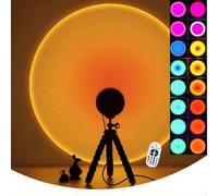 CORATED 16 colori lampada al tramonto, proiettore LED RGB lampada con treppiede e telecomando, luce d'atmosfera romantica girevole a 360°, adatta per fotografia, selfie, decorazione del soggiorno