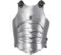 Corazza medievale cavaliere corazza costume Larp corpo in acciaio indossabile LARP, Trasparente, Medium
