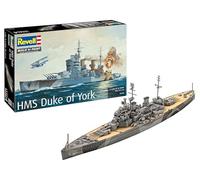 Revell Modellismo, set HMS Duke of York, scala 1:1200, 45 pezzi, set fai da te a partire dai 12 anni, modello fedele ai dettagli, nave storica, kit modello, colore molded