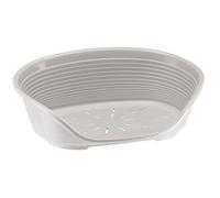 Ferplast Cuccia per Cani e Gatti Cuccia per Cani extra small 100% plastica riciclata Lettino per Cani lavabile traspirante e antiscivolo Siesta Deluxe, 49 x 36 x 17,5 cm., Grigio Chiaro