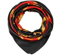 Corciova 35 x 35 grande sciarpa quadrata per capelli per donne nere seta ricci fascia cravatta dormire di notte moda bandana foulard, 461 Cinture Catene Nero Rosso, taglia unica