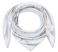 corciova 35 x 35 grande sciarpa quadrata per capelli per le donne seta come ricci fascia cravatta dormire di notte moda bandana foulard, 246 Munsell Fiori Floreali Grigio Chiaro, 1 Pezzo