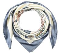 corciova 35x35 grande sciarpa quadrata per capelli in raso da donna - Fascia per la testa effetto seta, protezione notturna, bandana e foulard alla moda, 556 Fiori grigi, 1 Pezzo