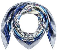 corciova 35x35 grande sciarpa quadrata per capelli in raso da donna - Fascia per la testa effetto seta, protezione notturna, bandana e foulard alla moda, 208 Fiori Ciano Con Neve, 1 Pezzo