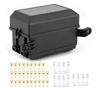 Cord Holder Box with Clip Lock Cover and Accessory Pack, Universal Cord Socket Block Blade Holder Box for Automotive Projects 5 5 Pin Relays and 6 Blade Cords