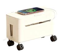 Cord Management Box - Wire Storage with Wheels,Tabletop Charger Cord Storage | Cable Box for Home Office Dormitory Gaming Setup TV Stand Computer Desk Tech Enthusiasts Renters 12.8x6.1x6.89in