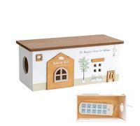 Cord Organizer Box | Wooden Cabin Design Containers | Cable Management Box | For Outdoor Desk Craft Electronics Garage Phone TV Travel, contenitore per workshop Use Cord Organizer Boxes