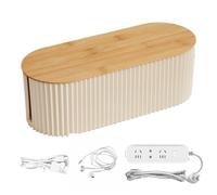 Cord Organizer Storage Box - 12 Inch Cable Management Holder for Power Strip and Wire Concealment, Desktop Cable Tidy Case with Safety Cover, Extension Hider for Study Room Living Room Bedroom