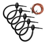 Cord Organizer Ties - 15cm/5.9inch Silicone Bag Ties Cable Straps, Elastic Silicone Reusable Zip Tiess, Length Adjustable Cord Management Strap For Travel Essentials Charging Cable Organizer