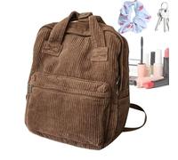 Cord, zaino per laptop - Elegante travel, borsa per laptop a corda, scuola con manico superiore, durevole per adolescenti, spaziosa borsa casual per il college, leggera, marrone, Siehe Beschreibung