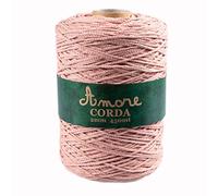 Corda 2mm Cotone (Cipria), Filo per Macramè, Cordino per Borse a Uncinetto e Fai da te, Filato per Uncinetto e Ferri Made in Italy, BORGO DE’ PAZZI FIRENZE