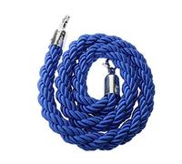 Corda a barriera per coda intrecciata, 150 cm, con gancio, per post, divisori, controllo della folla dell'hotel, 1,5 m (blu)