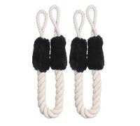 Corda anti collisione per porta, 2 pezzi, corda protettiva per denti di animali domestici, corda morbida per camera da letto, balcone, porta fermaporta (nero)
