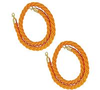 Corda arancione con montante per barriera per coda 3/4/5/6/10 piedi, corda per controllo folla, corda di canapa intrecciata per divisore di coda, barriera di sicurezza in corda 1/2/3 m, barriera per