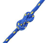 Corda Arrampicata Campeggio Rope Macrame Multiuso, Corda Marina in Polipropilene 10 mm 50 m Blu