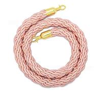 Corda barriera di rivestimento intrecciata lunga 1,5 m, imbracatura in flanella for accogliere colonne code, recinzioni a palo, supporti Per Controllo Della Folla(Pink)