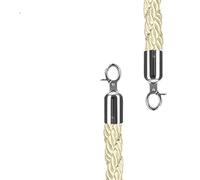Corda barriera di rivestimento intrecciata lunga 3,0 m, imbracatura in flanella for accogliere colonne code, recinzioni a palo, supporti Per Controllo Della Folla(Beige)
